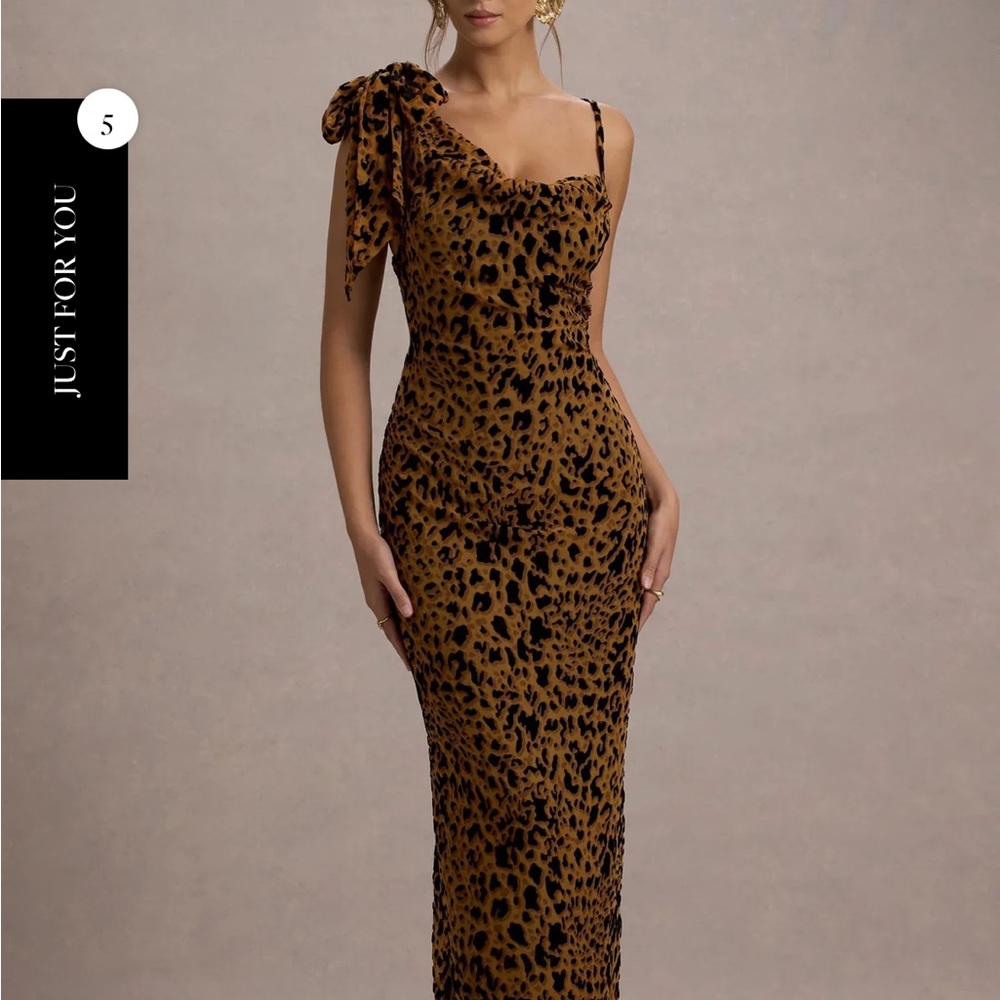 Leopard Print One-Shoulder Dress